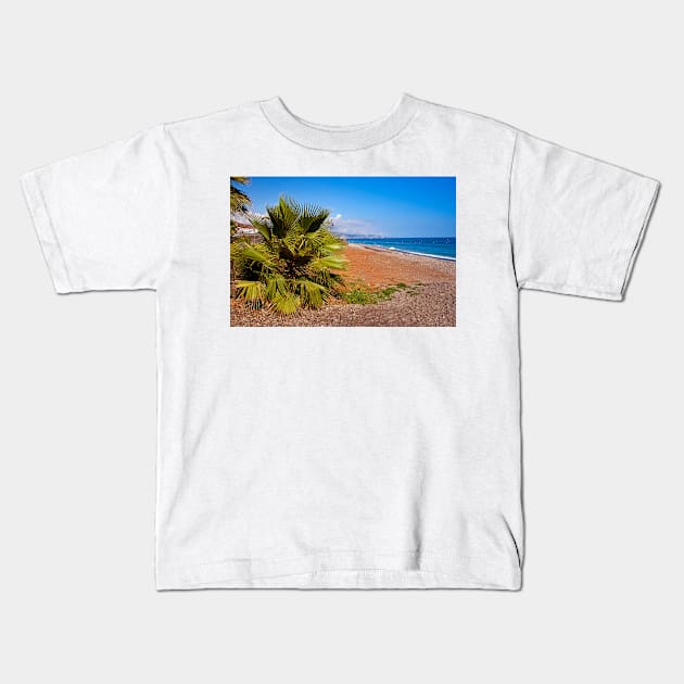 Palm trees Torrox Costa Del Sol Andalusia Costa Spain Kids T-Shirt by AndyEvansPhotos